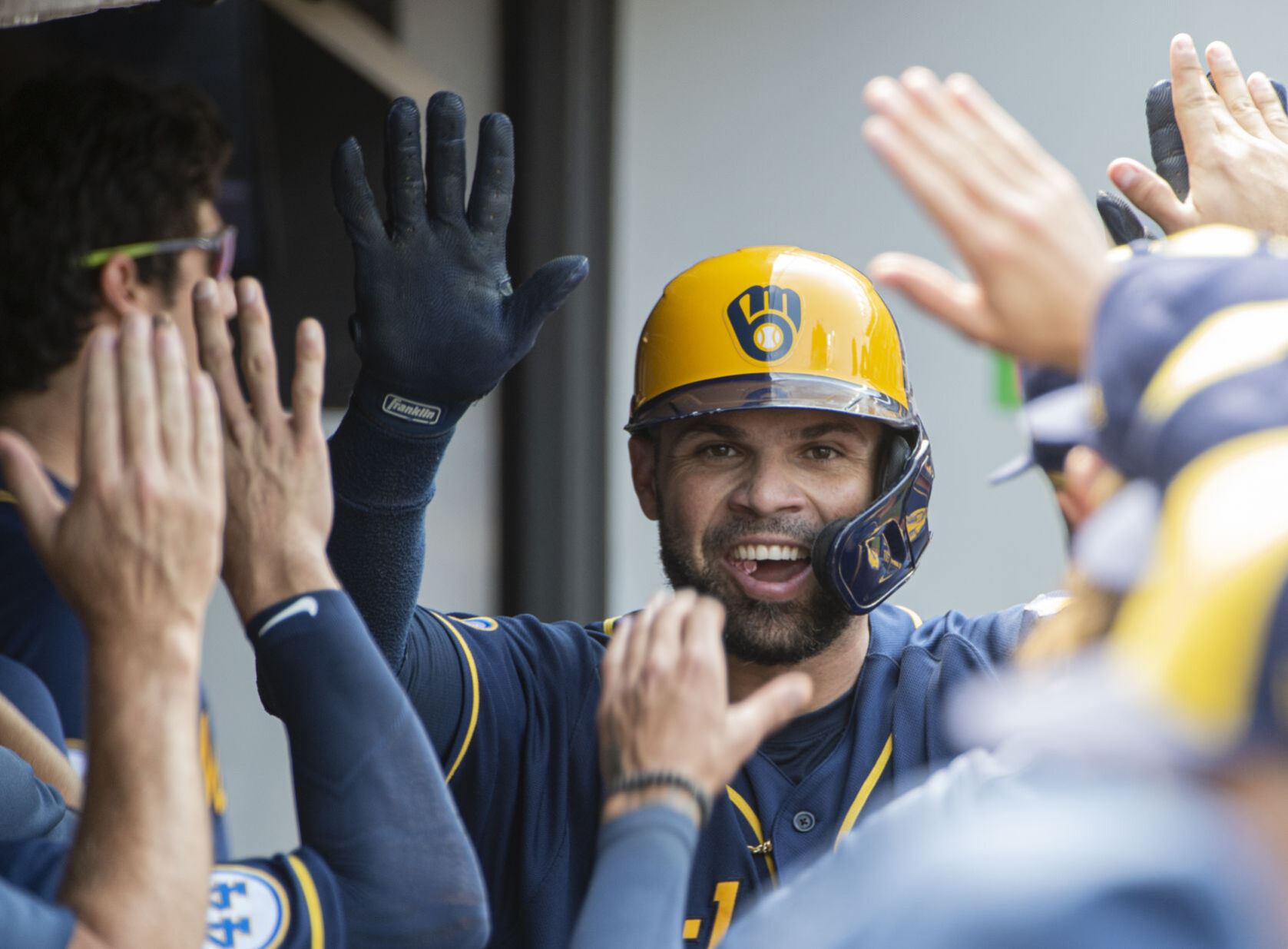 Manny Pina Brewers Indians